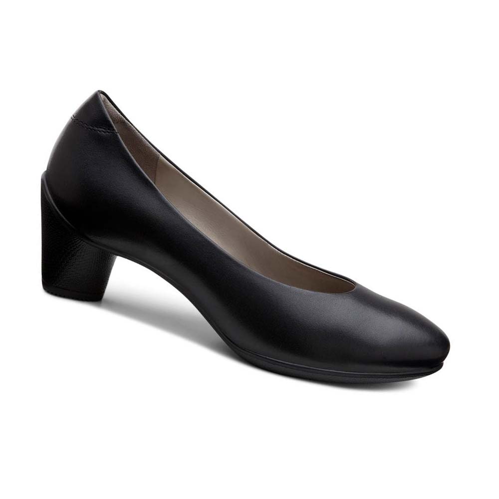 Women\'s Ecco Sculptured 45 Plain Pumps Black | USA 159PJJ